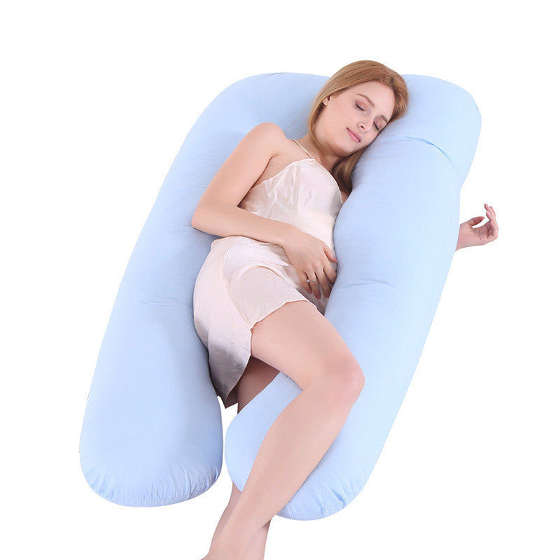 Light Blue U-Shaped Pregnancy Pillow for Sleeping – Ice Silk Cooling Maternity Support Pillow for Comfort