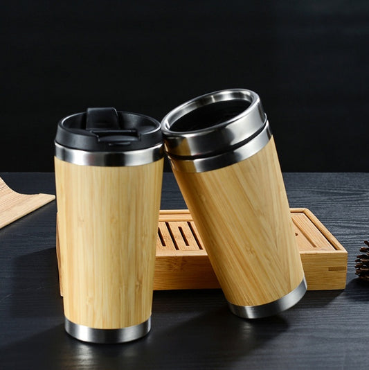 Bamboo Coffee Cup Reusable Mug (Hand Wash Only)