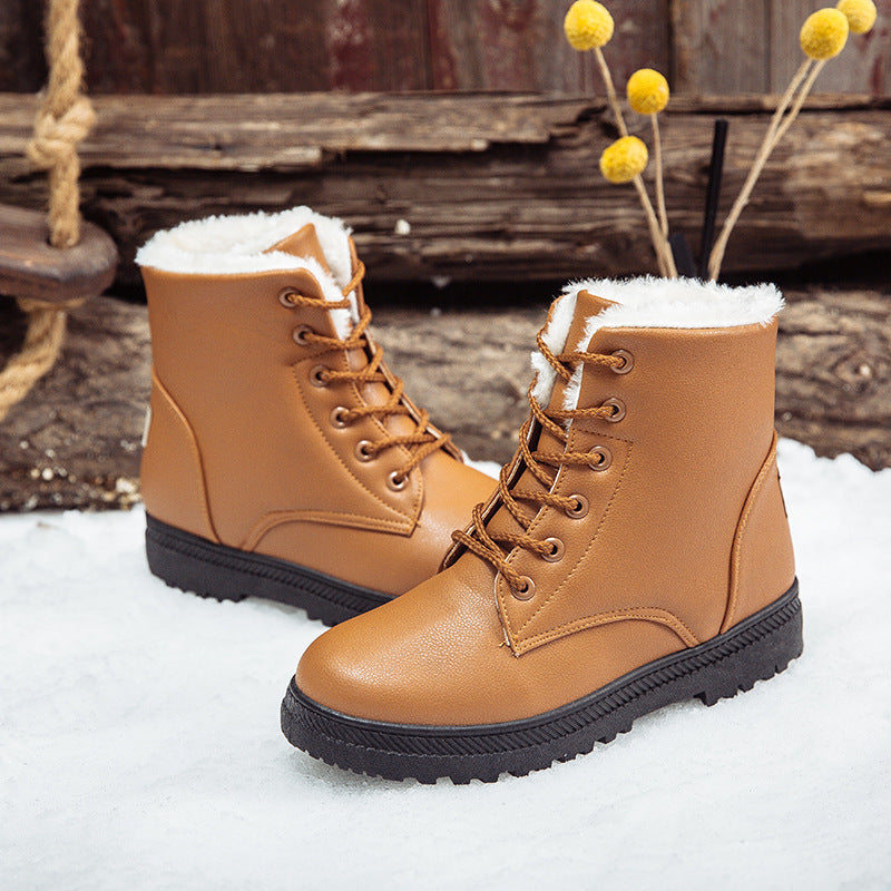 Khaki Women’s Winter Plush Boots – Warm, Cozy, and Stylish Footwear for Cold Weather