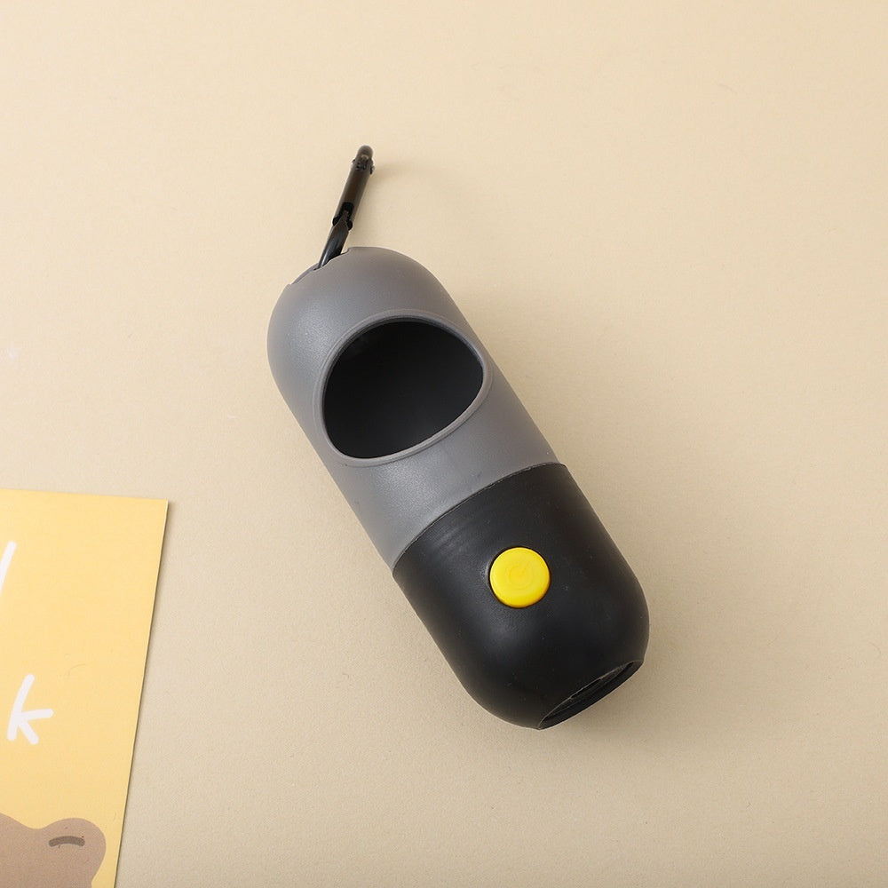 Gray Black Dog & Cat Poop Bag Dispenser with LED Light – Pet Waste Bag Holder