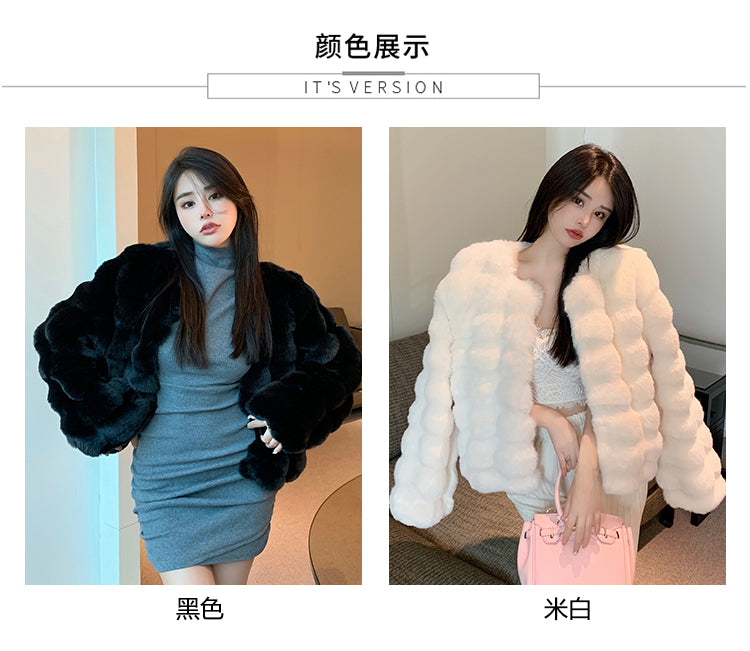 2024 Winter Fashion Faux Fur Coat Women Korea Fashion Warm Feather Coats Cardigan Short Outercoat Lady Party Elegant Outfits New