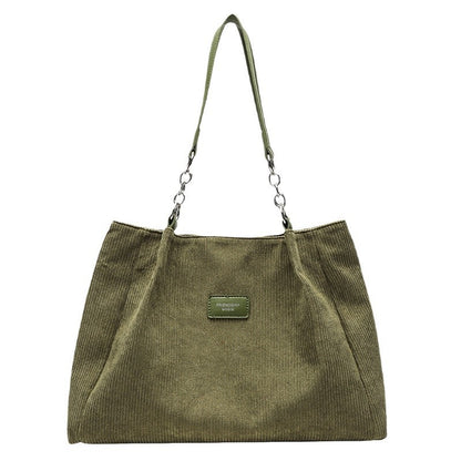 Women’s Corduroy Tote Bag – Fashionable High-Capacity Commuter Bag