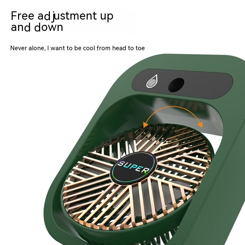 Portable USB Misting Air Cooler, Humidifier & Desk Spray Fan with 3 Speeds