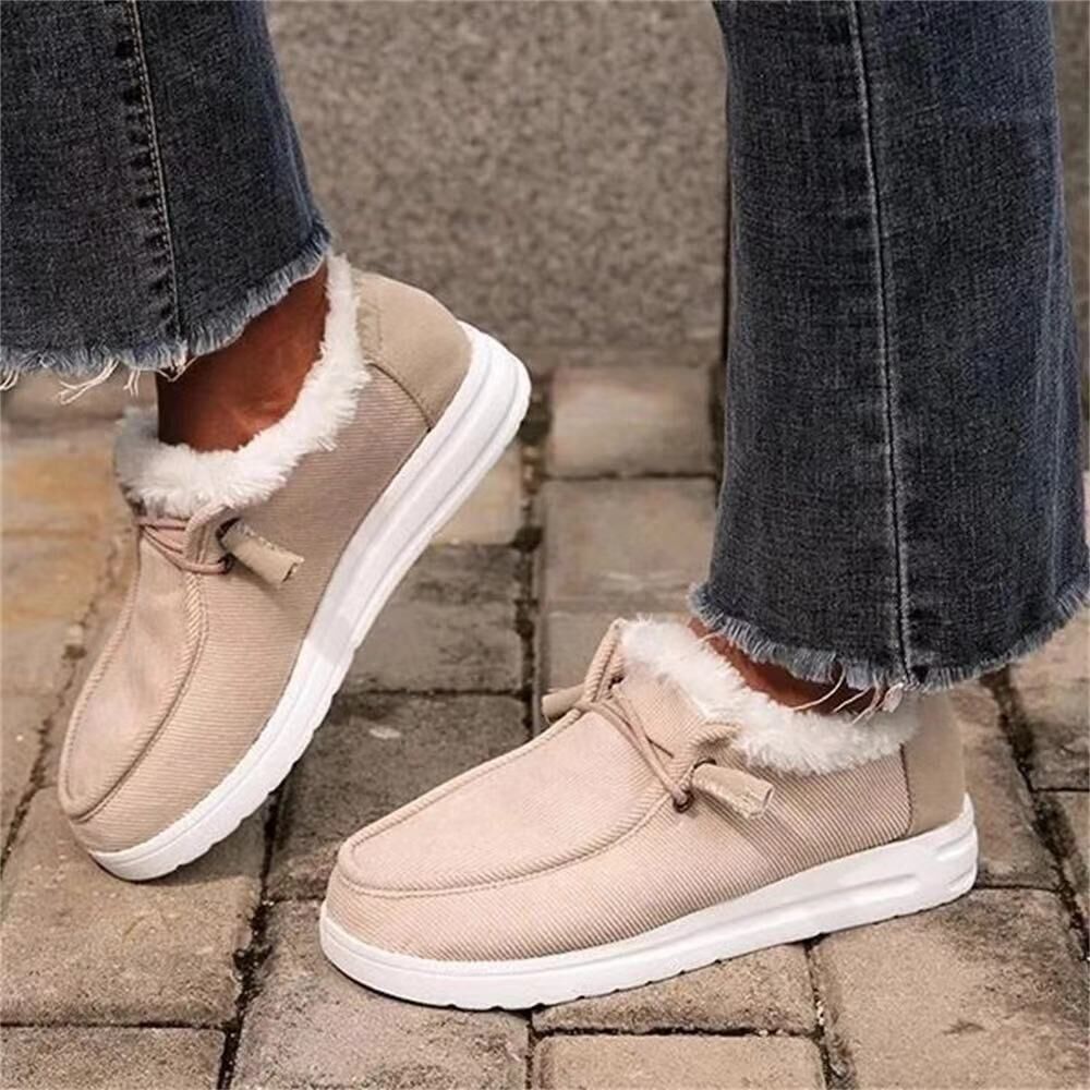 Apricot Warm Plush Winter Snow Ankle Boots for Women