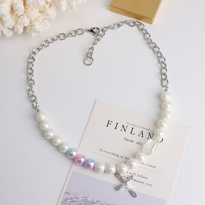 Diamond Cross Pearl Necklace – Elegant Faith Jewelry