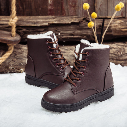 Brown Women’s Winter Plush Boots – Warm, Cozy, and Stylish Footwear for Cold Weather