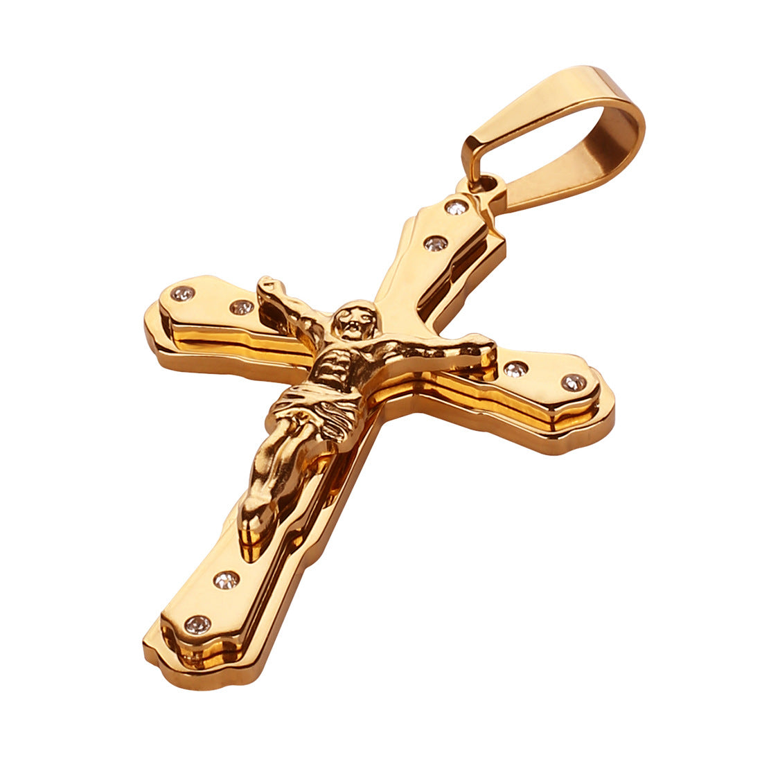 Pendant (no necklace) Golden Jesus Cross Faith Pendant Necklace