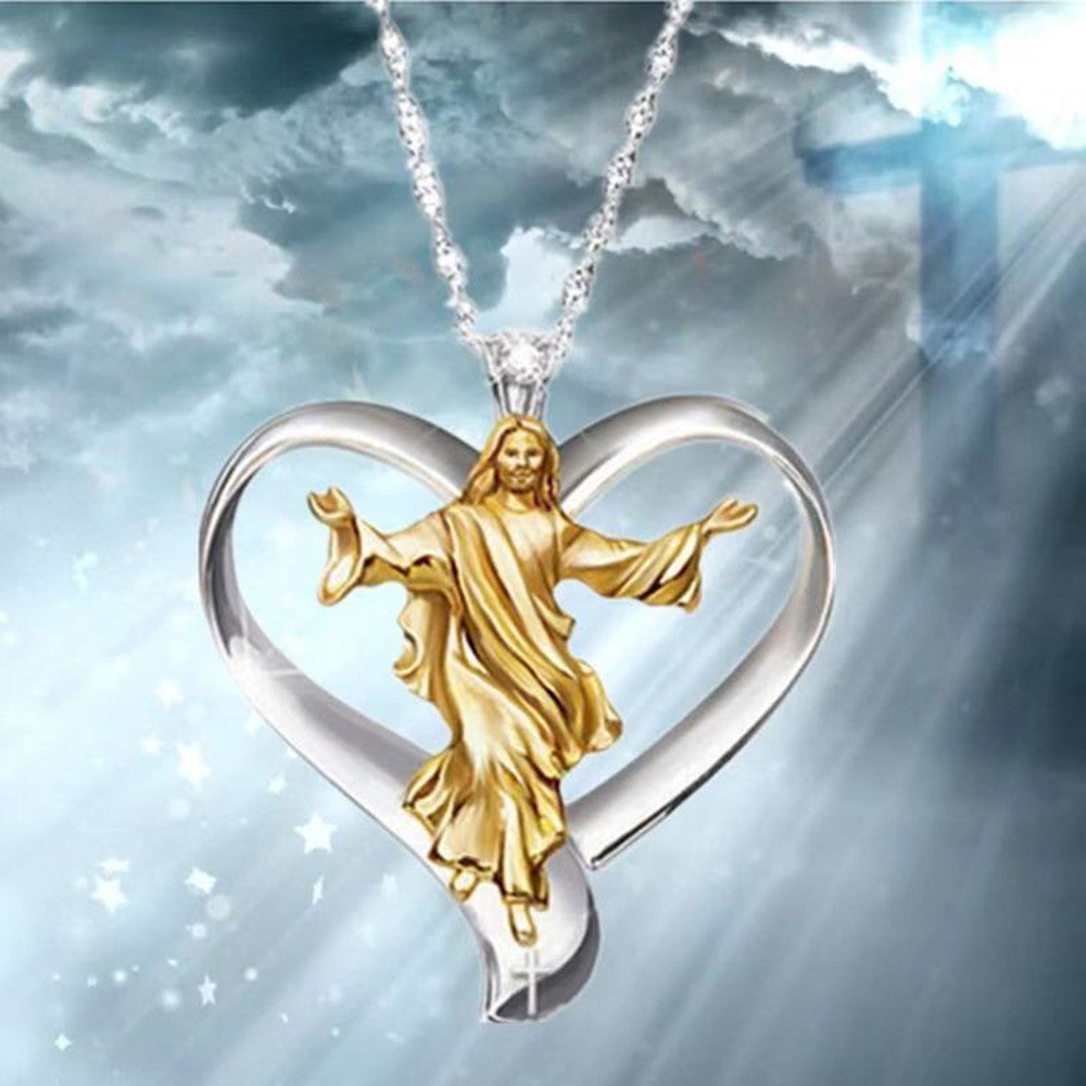 Love Jesus Pendant Necklace Unisex Faith Jewelry