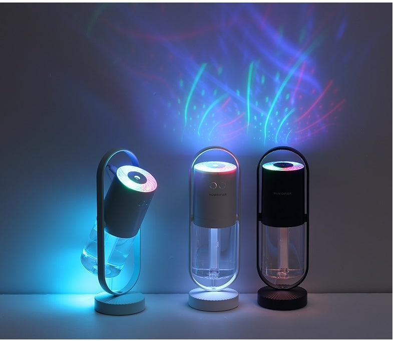 USB Ultrasonic Humidifier with Projection Night Light – Mini Air Purifier for Car & Office