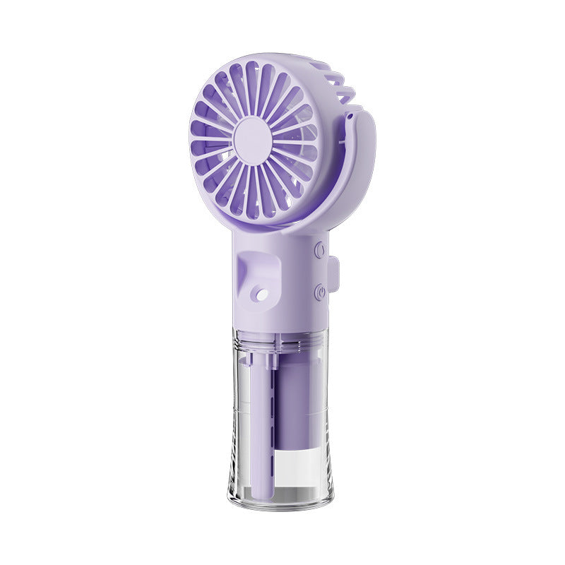 Portable Handheld Mist Spray Fan, USB Rechargeable, 4-Speed Cooling
