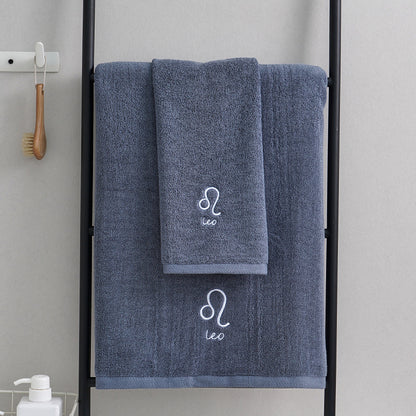 Leo Blue Cotton Constellation Towels Set – Soft, Absorbent Cotton Bath & Hand Towels