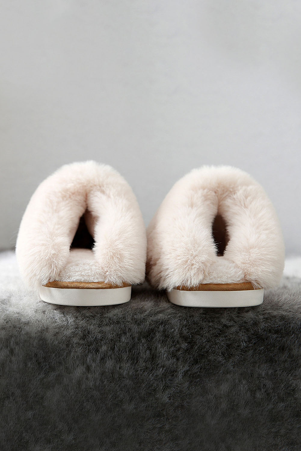 Cozy Camel Suede Plush Winter Slippers for Home