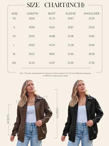 AUTOMET Womens Oversized Leather Jackets Faux Suede Fall Fashion Motorcycle Coats Winter Outfits Clothes 2024