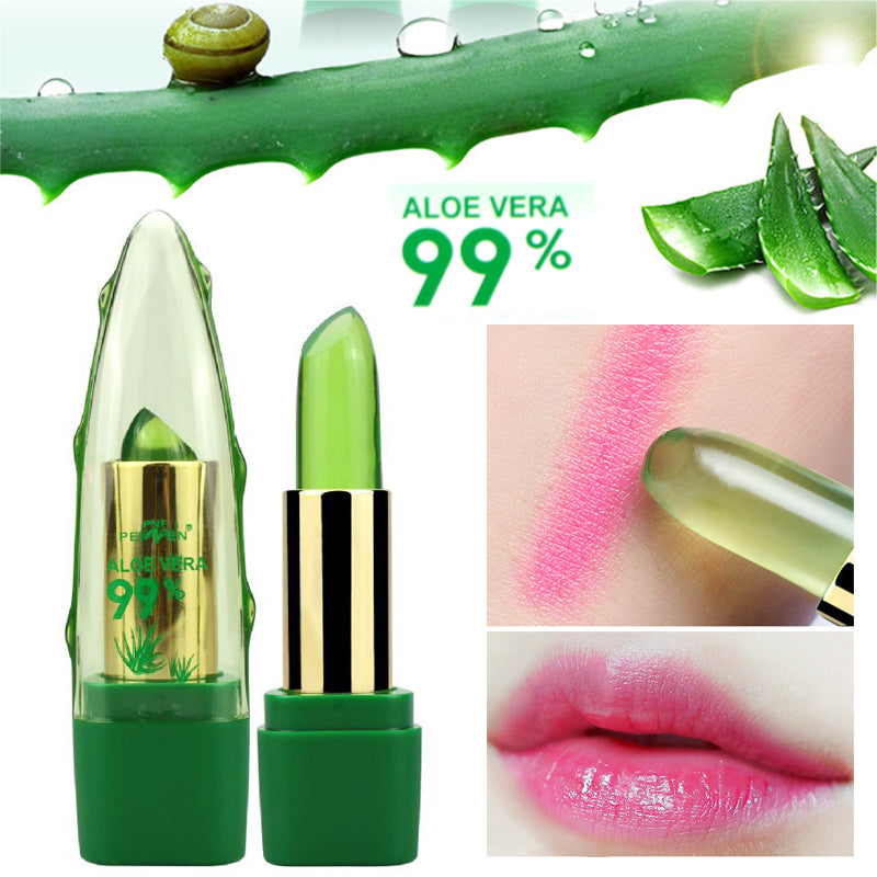 Aloe Vera Color-Changing Lip Gloss, Moisturizing, Anti-Dry, Fine-Grain Lip Balm Care