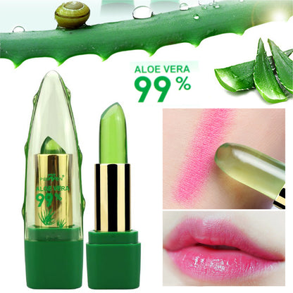 Aloe Vera Color-Changing Lip Gloss, Moisturizing, Anti-Dry, Fine-Grain Lip Balm Care