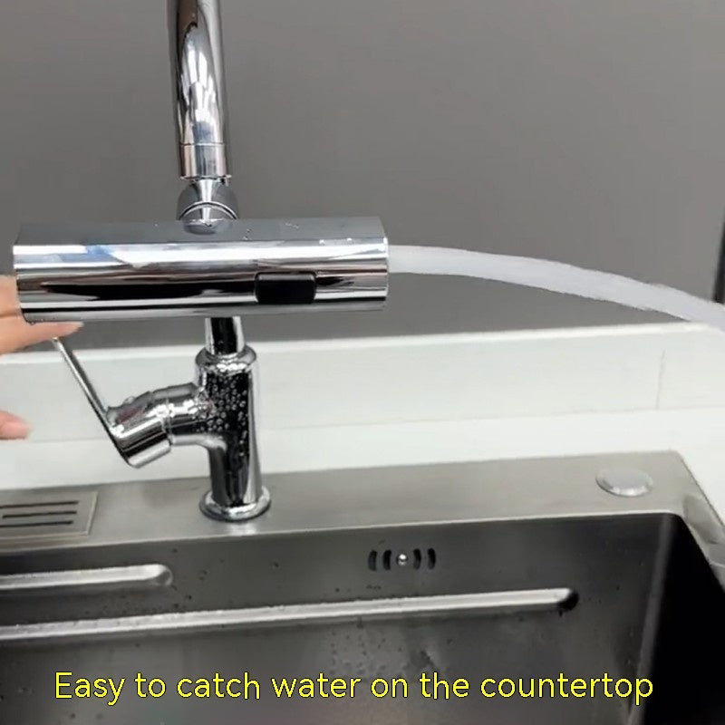 Kitchen Faucet Waterfall Nozzle – Splash-Proof, Rotating Bubbler & Extension