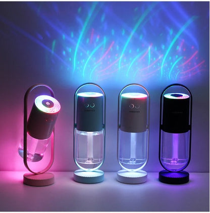 USB Ultrasonic Humidifier with Projection Night Light – Mini Air Purifier for Car & Office
