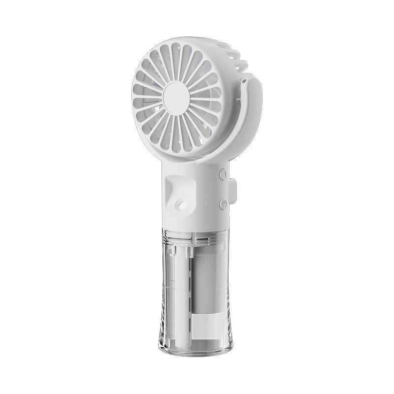 F4 Spray Fan White Hand held Spray Fan Portable Handheld Mist Spray Fan, USB Rechargeable, 4-Speed Cooling