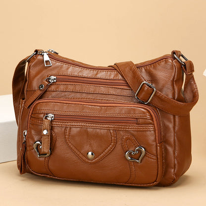High-End Versatile Spacious Multi-Layer Crossbody Shoulder Bag for Everyday Use