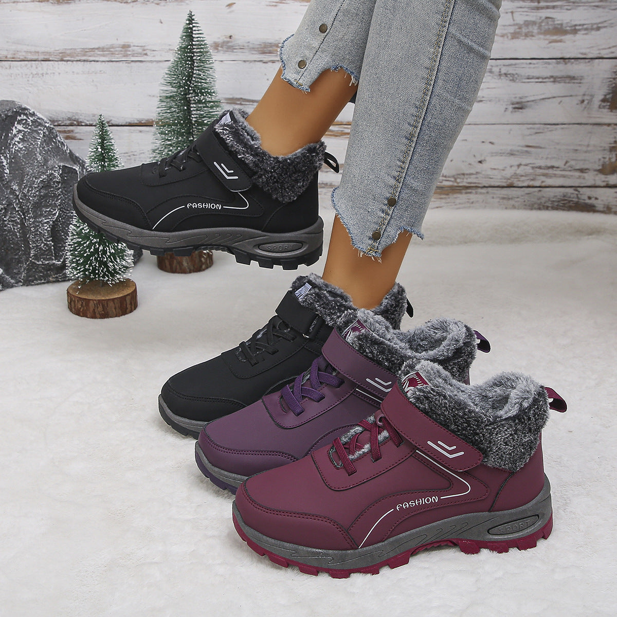 Women’s Winter Snow Fleece-Lined, Insulated, Warm Outdoor Cold-Weather Boots
