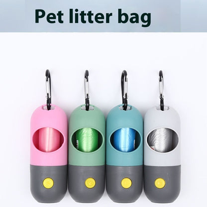 Dog & Cat Poop Bag Dispenser with LED Light – Pet Waste Bag Holder