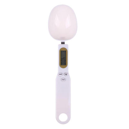 White Digital Measuring Spoon with LCD Display – Kitchen Food & Coffee Scale