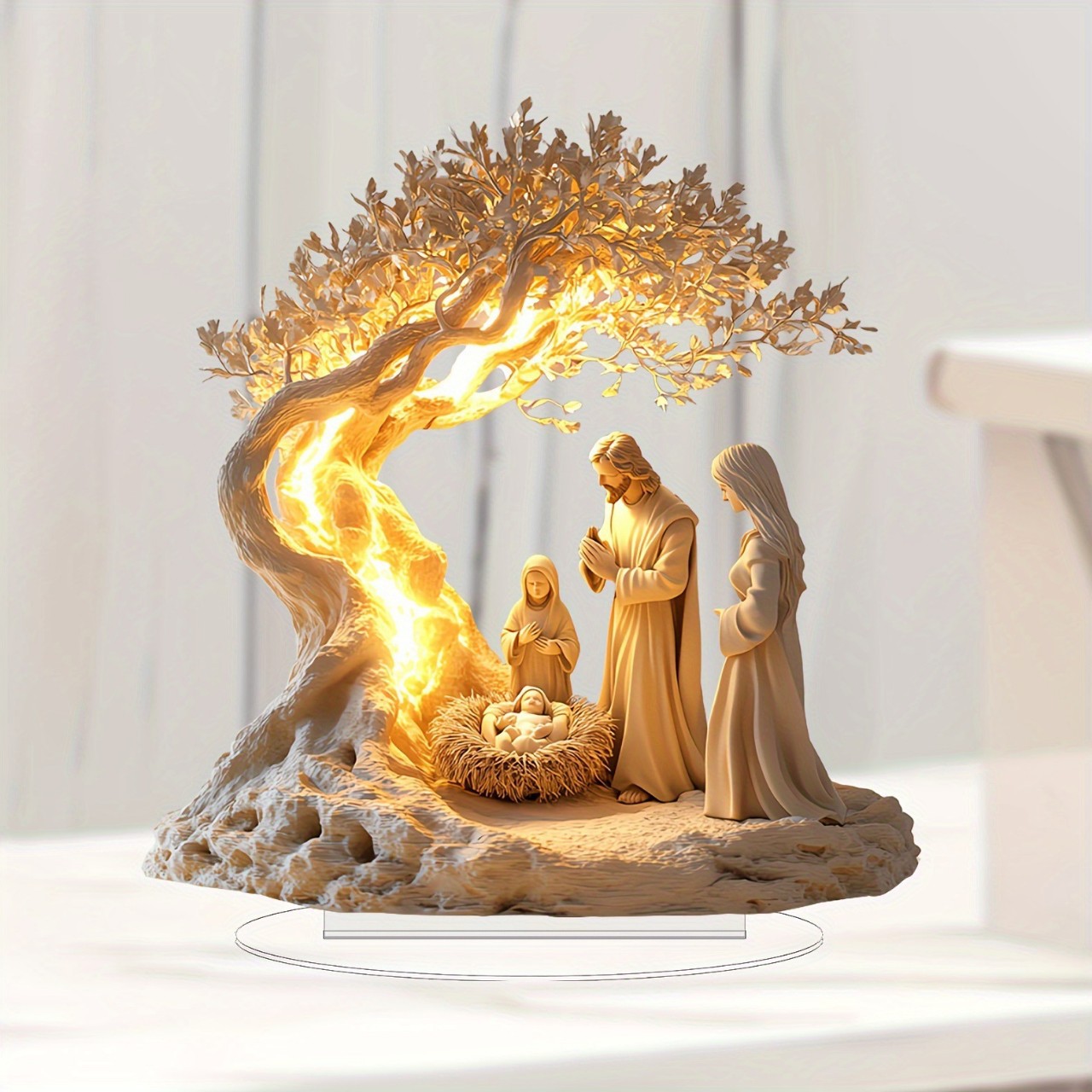 Jesus Tree of Life Acrylic Decorative Ornament – Christian Home & Office Decor