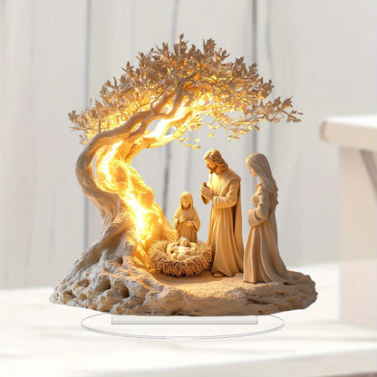 Jesus Tree of Life Acrylic Decorative Ornament – Christian Home & Office Decor