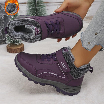 Dark Purple Women’s Winter Snow Fleece-Lined, Insulated, Warm Outdoor Cold-Weather Boots