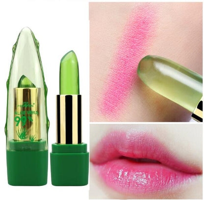 Aloe Vera Color-Changing Lip Gloss, Moisturizing, Anti-Dry, Fine-Grain Lip Balm Care