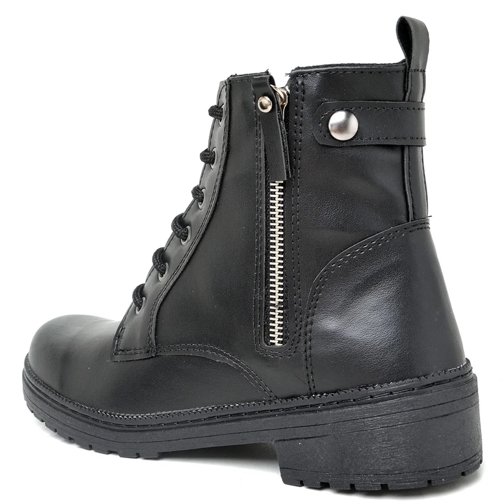 Casual Boot Women Autumn Winter Short Cano Detail Matelasse and Low Heel Treated