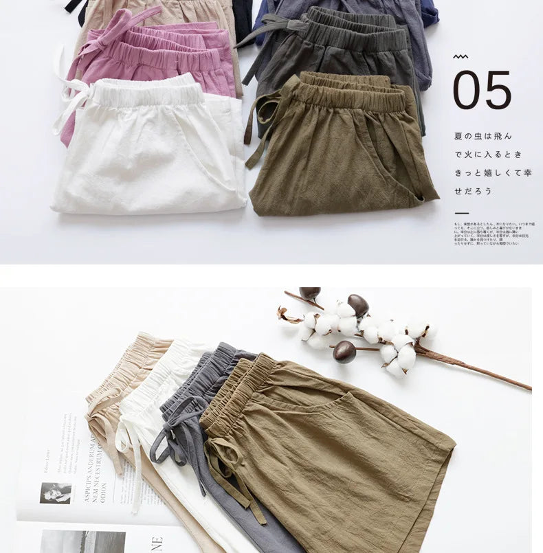 Casual Linen Shorts, Woman Gym Shorts, Big Size Loose Short Pants, High Waist Dance Hotpants, Micro Summer Bottoms for Girls