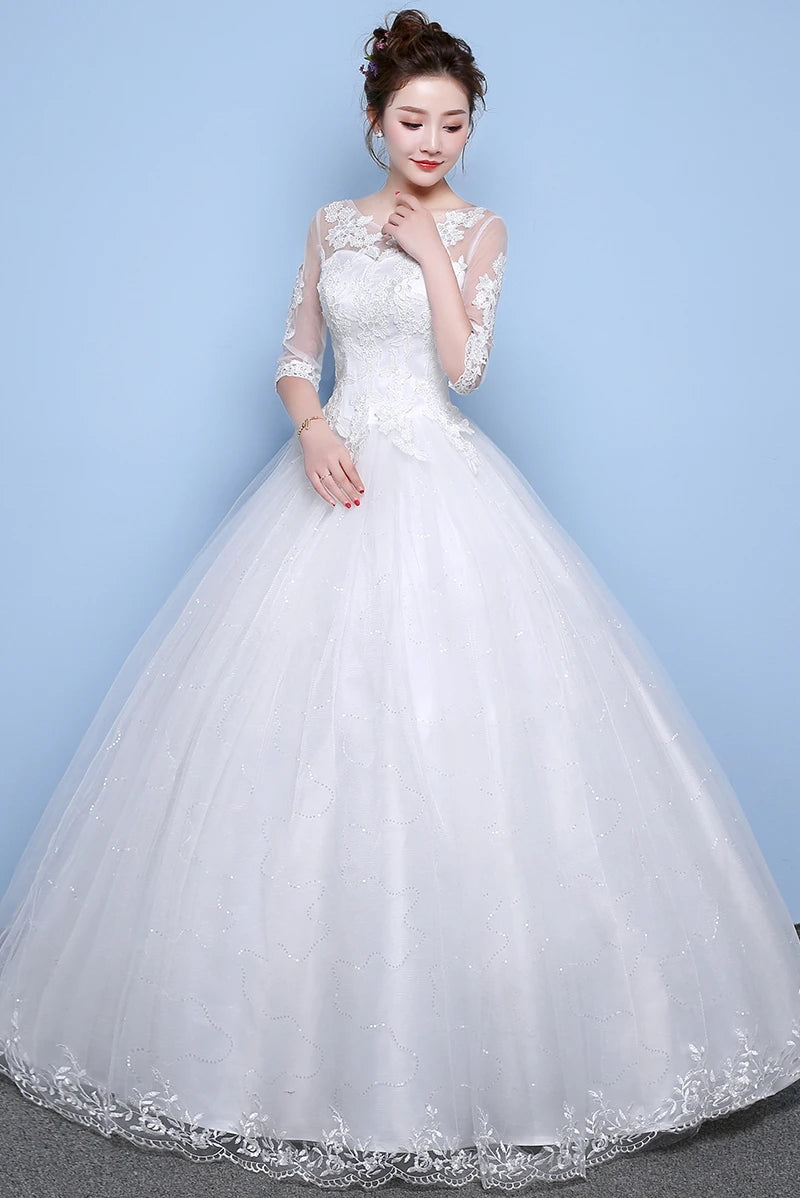 Wedding Dress Princess Dream Plus Size Wedding Dresses Bride Satin Ball Gowns Lace Up Dresses