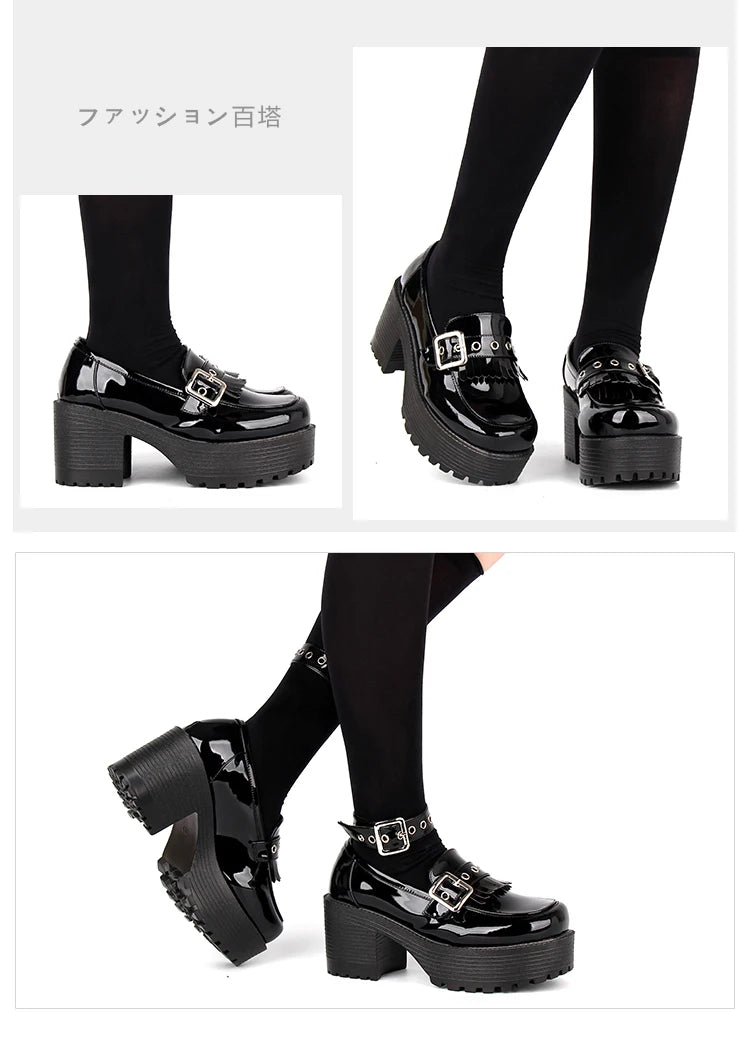 2022 Jk Uniform Lolita Shoes College Style Student Tea Party Goth Thick Bottom Shoes Cos Lolita Sponge Cake Sweet Girls Shoes