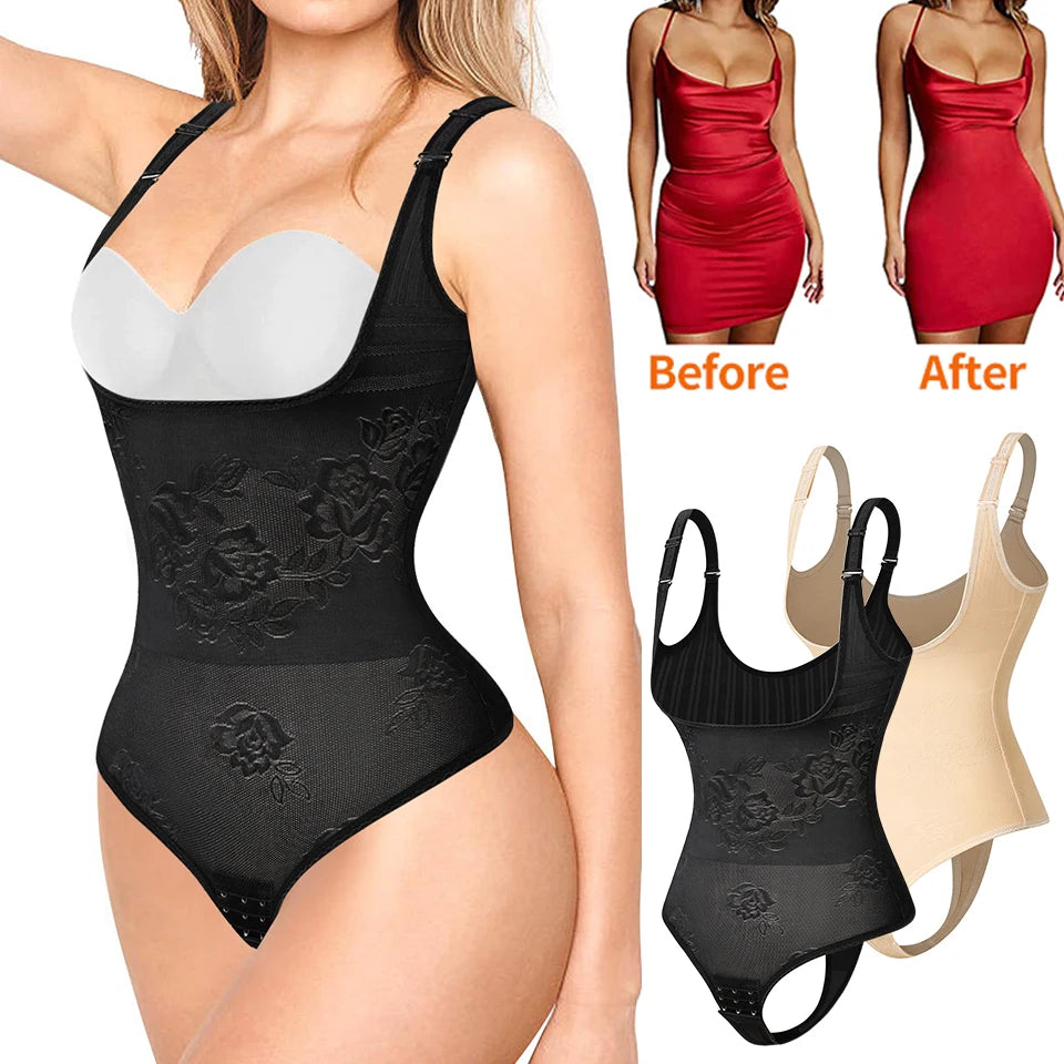 Women Shapewear Bodysuit Seamless Tummy Control Shapewear Waist Trainer Thong Body Shaper Fajas Colombianas Slimming Underwear