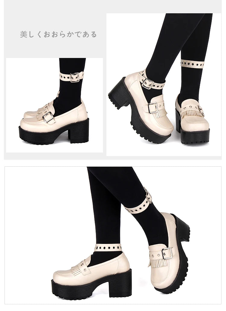 2022 Jk Uniform Lolita Shoes College Style Student Tea Party Goth Thick Bottom Shoes Cos Lolita Sponge Cake Sweet Girls Shoes