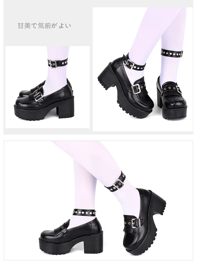 2022 Jk Uniform Lolita Shoes College Style Student Tea Party Goth Thick Bottom Shoes Cos Lolita Sponge Cake Sweet Girls Shoes