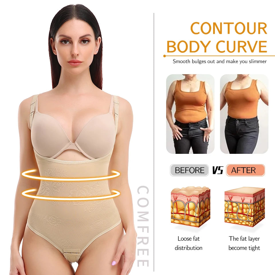 Women Shapewear Bodysuit Seamless Tummy Control Shapewear Waist Trainer Thong Body Shaper Fajas Colombianas Slimming Underwear