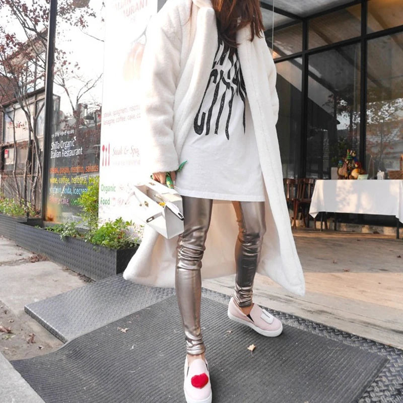 New 2023 Women Autumn Winter Casual Thickened Faux Fur Coat Furry Warm Fur Outerwear Loose Faux Rabbit Fur Long Jacket