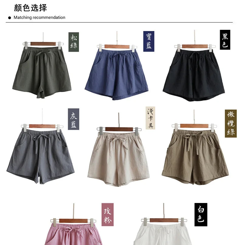 Casual Linen Shorts, Woman Gym Shorts, Big Size Loose Short Pants, High Waist Dance Hotpants, Micro Summer Bottoms for Girls