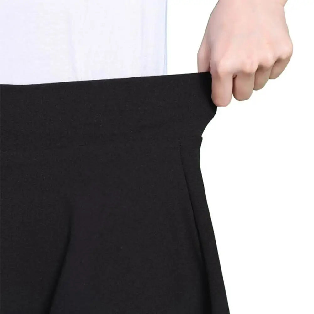 Women Skirt Solid Color High Waist Stripe Midi Pleated Skirts Girls Black White A Line Mini School Skirt Uniform Large Size