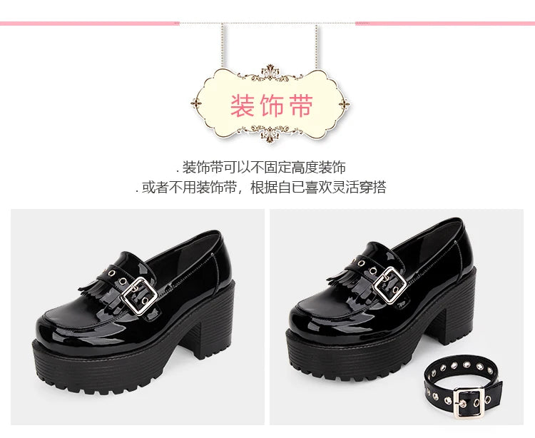 2022 Jk Uniform Lolita Shoes College Style Student Tea Party Goth Thick Bottom Shoes Cos Lolita Sponge Cake Sweet Girls Shoes