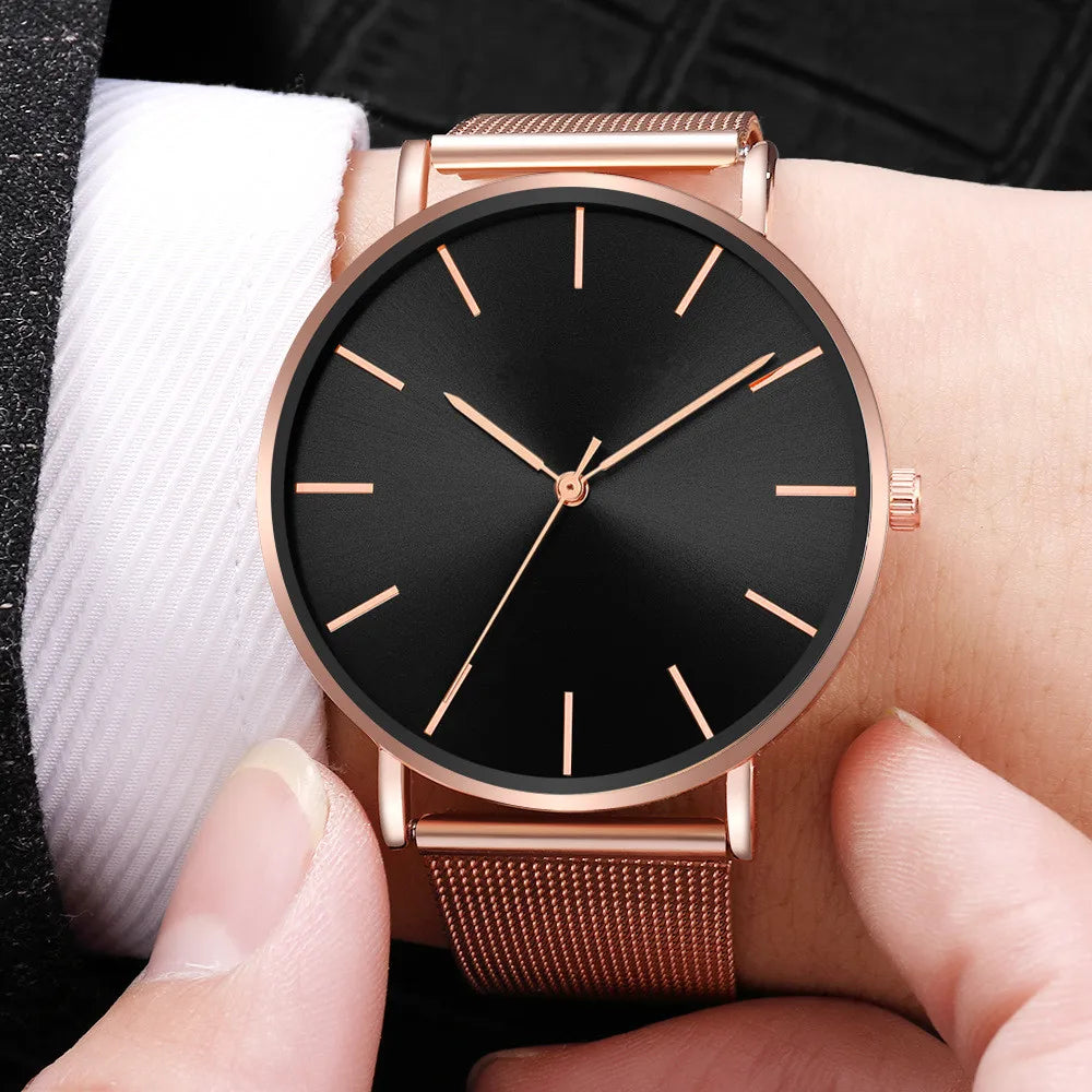 Top Brand Women's Watch Fashion Rose Gold Steel Wristwatch Women Quartz Watch Luxury Ladies Men's Watches for Women Reloj Mujer