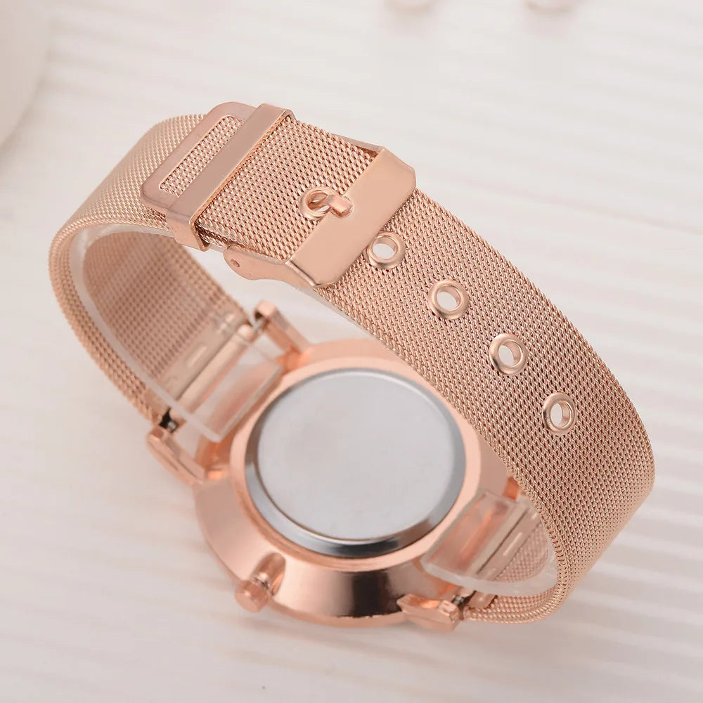 Top Brand Women's Watch Fashion Rose Gold Steel Wristwatch Women Quartz Watch Luxury Ladies Men's Watches for Women Reloj Mujer