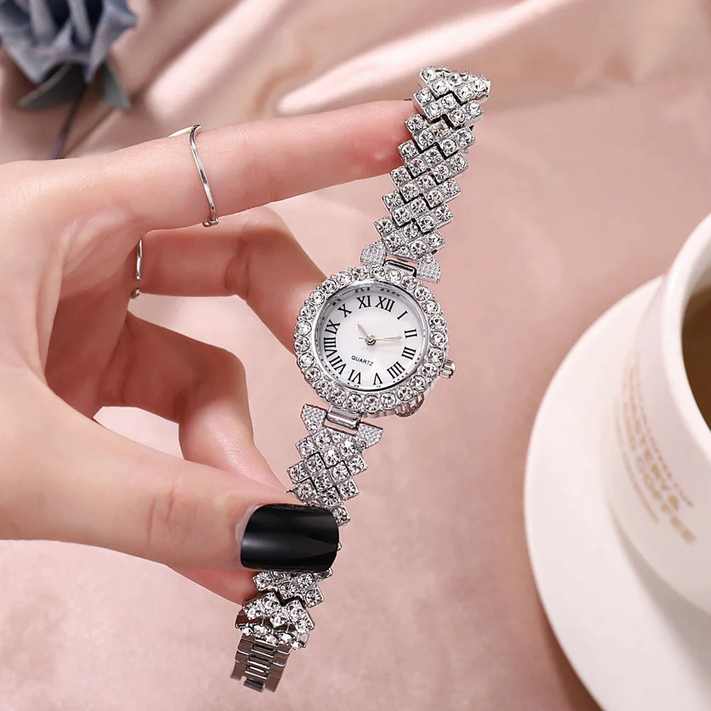 New stock! ! Women Bracelet Watches Steel belt Love Steel belt Rhinestone Quartz Wrist Watch Luxury Fashion Watch for women