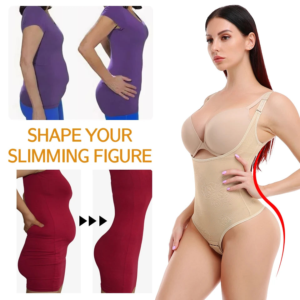 Women Shapewear Bodysuit Seamless Tummy Control Shapewear Waist Trainer Thong Body Shaper Fajas Colombianas Slimming Underwear