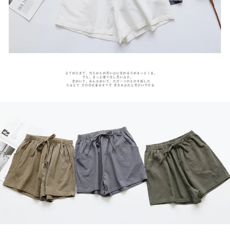 Casual Linen Shorts, Woman Gym Shorts, Big Size Loose Short Pants, High Waist Dance Hotpants, Micro Summer Bottoms for Girls