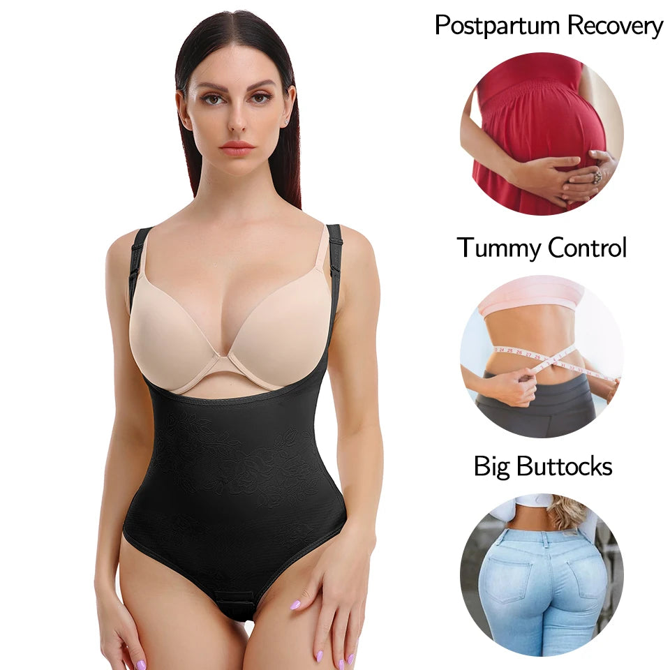 Women Shapewear Bodysuit Seamless Tummy Control Shapewear Waist Trainer Thong Body Shaper Fajas Colombianas Slimming Underwear