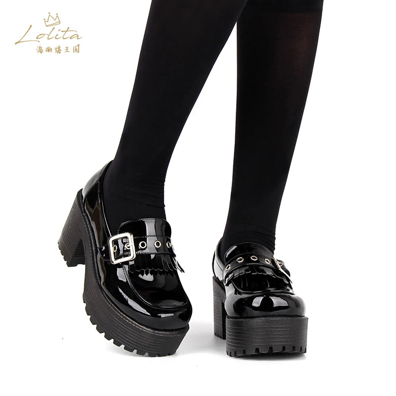 2022 Jk Uniform Lolita Shoes College Style Student Tea Party Goth Thick Bottom Shoes Cos Lolita Sponge Cake Sweet Girls Shoes