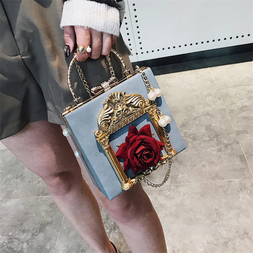 Fashion Flowers Crossbody Bags for Women Luxury Handbags Women Bags Designer Brand Leather Over Shoulder Bag Sac Clutch Female